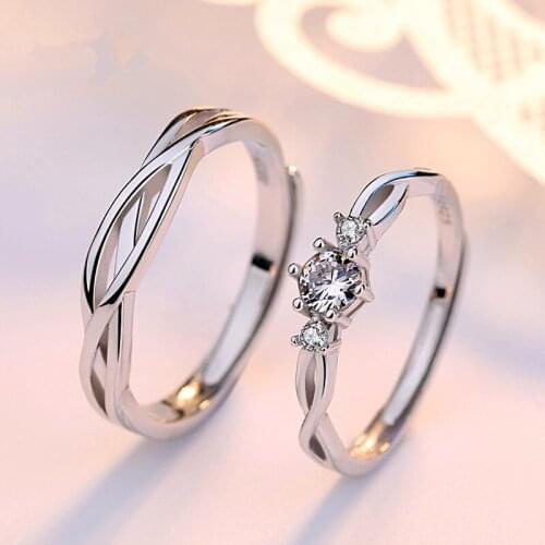 Forever Love Ring Zircon Couple Ring Vashiria Fashion Tibetan Sliver Jewelry Romantic Imperial Crown&Cross Lover Ring