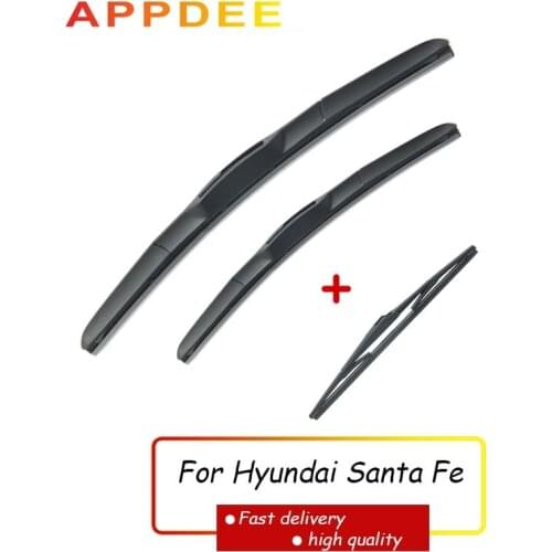 APPDEE Wiper Front + Rear Wiper Blades Set Kit For Hyundai Santa Fe DM 2012 Onwards Windshield Windscreen 2017 2016 26"14"13"