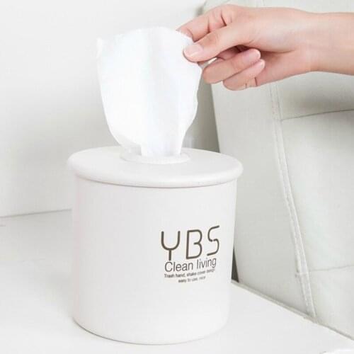 Round MINITissue Box Plastic Paper Holder Office Desk Accessories Roll Paper Napkin Accessories Household Hotel Car Paper Holder