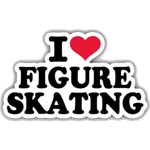 Hot Sell Personality I Love Figure Skating Car Stickers Accessories Motorcycle Sunscreen Waterproof PVC 13cm*7cm