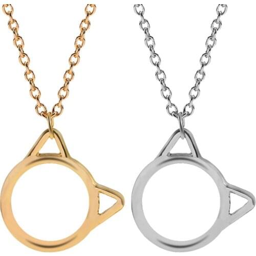 Cute DIY Animal Pendant Kawaii Hollow Cat Necklaces&Pandants Cartoon Gold Chain Fashion Kitty Necklace For Women