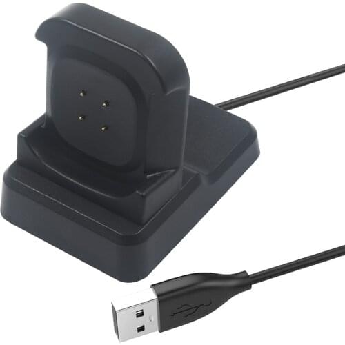 Desktop Dock Station Charger Adapter Base Holder USB Charging Cable Cord Stand for Fitbit Sense/ Versa 3 Watch Versa3 Smartwatch