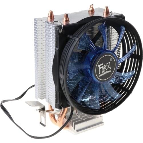 2021 New 2 Heatpipe Aluminium PC CPU Cooler Cooling Fan for intel 775/1155/1151 754/AM2