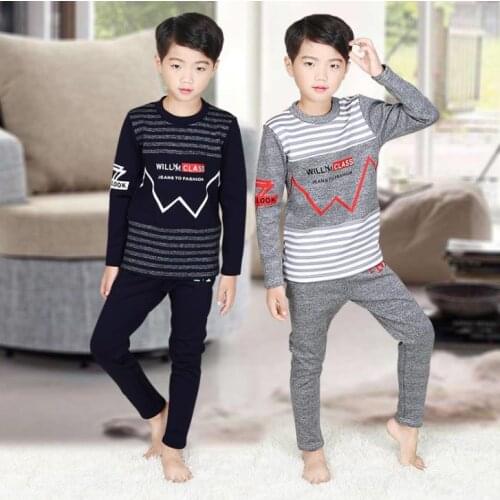 New Winter Kids Clothes Boys Home Wear 3 4 5 6 7 8 9 10 11 12 Years Boys Clothing Set Star Suit Boys Stripe Sweatshirt And Pants
