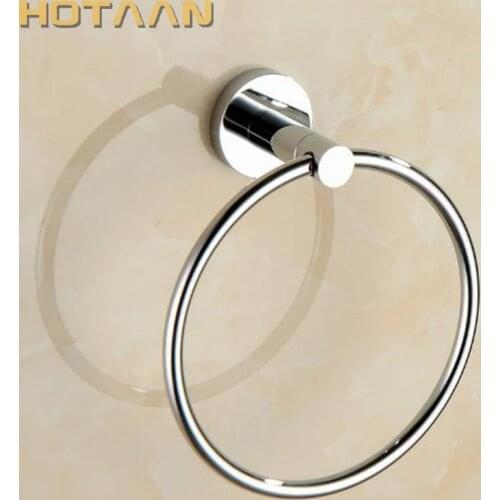 New Design Wall Mounted Round Shape Chrome Color Plated Copper Material Towel Ring For Bathroom Accessories Towel Holder YT10191