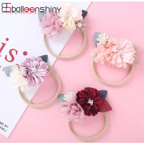 Balleenshiny DIY Hand Stitching Flower Baby Headband Baby Newborn Accessories Baby Shower Headwear Haar Accessoires Kids
