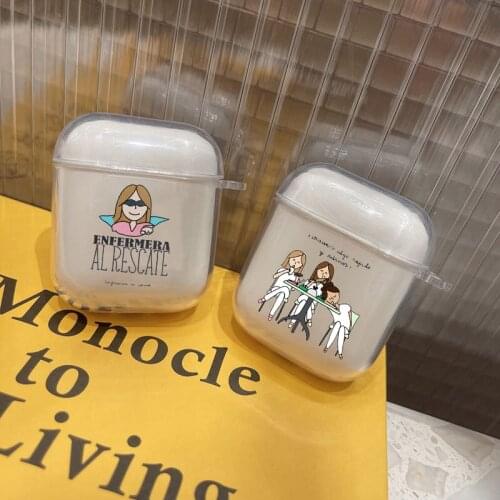 Nurse Medical Medicine Health Heart transparent TPU Bluetooth Earphone Airpods Cover for Airpods 2 Airpods1 Airpods pro 3