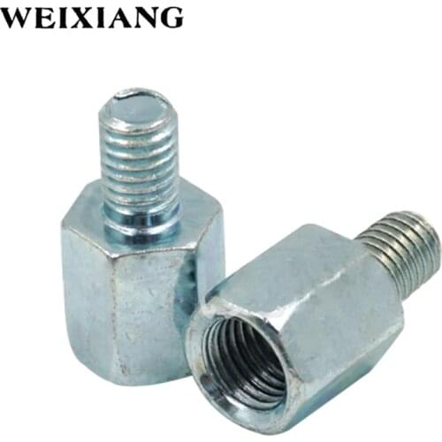 Thread Reducer M10 M8 Converter Motorcycle Rearview Mirror Conversion Screw Adapter Thread Chrome Pack of 2