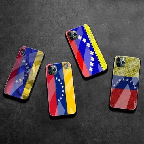 CUTEWANAN Venezuela Flag pattern Luxury Phone Case Tempered Glass For iPhone 11 Pro XR XS MAX 8 X 7 6S 6 Plus SE 2020 case
