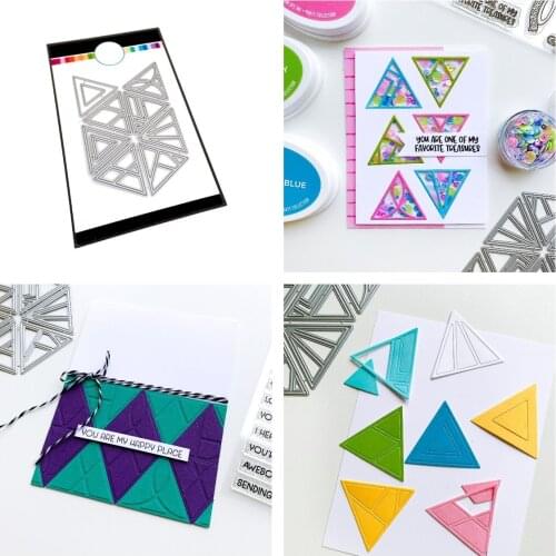 Triangle Several Graphics Cutting Dies Scrapbook Diary Decoration Stencil Embossing Template DIY Greeting Card Handmade 2021