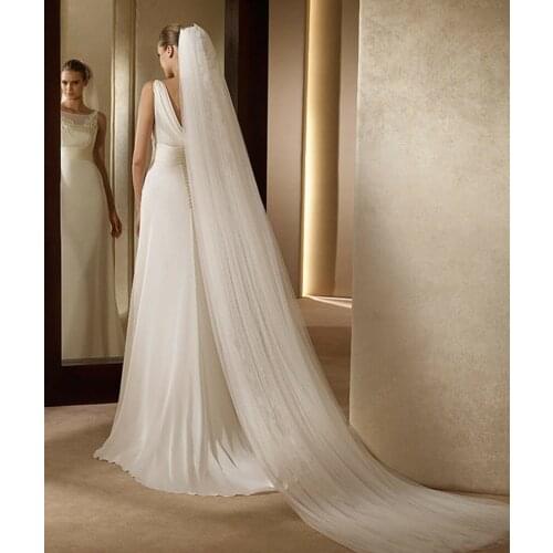 3M Women Ivory Creamy White Bride Bridal long Wedding head hair Veil with comb