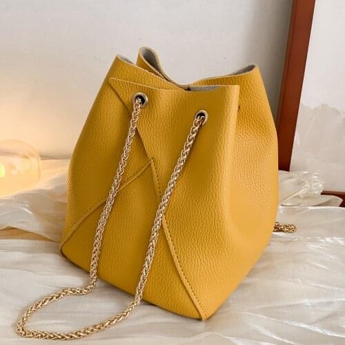 2021 New Small Bucket Woman Shoulder Bag Female Chain Crossbody Messenger Bags for Women Pu Leather Handbags Tote Bag Sac A Main