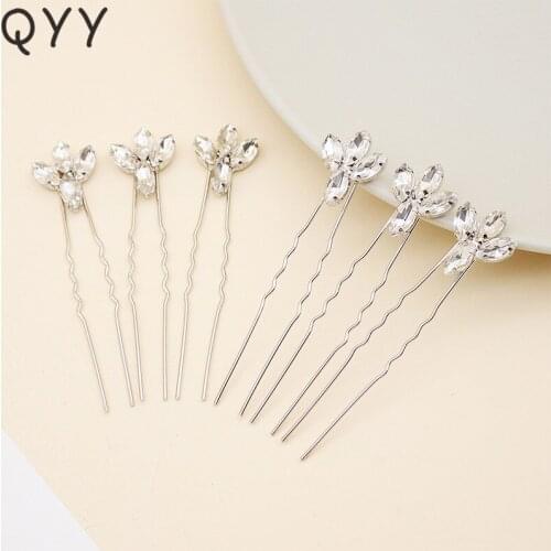 2019 Newest 6pcs/lot Austrian Crystal Wedding Hairpins Bridal Hair Jewelry Accessories Princess Headpieces Hair Clips for Women
