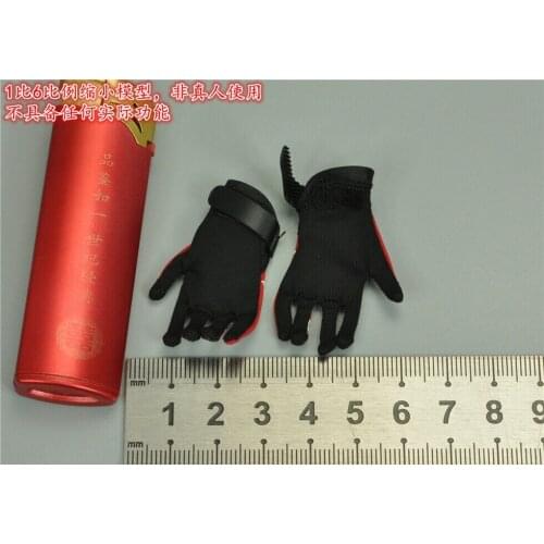 1/6th Soldier D Type Red Cloth Gloves Model for 12" Figure