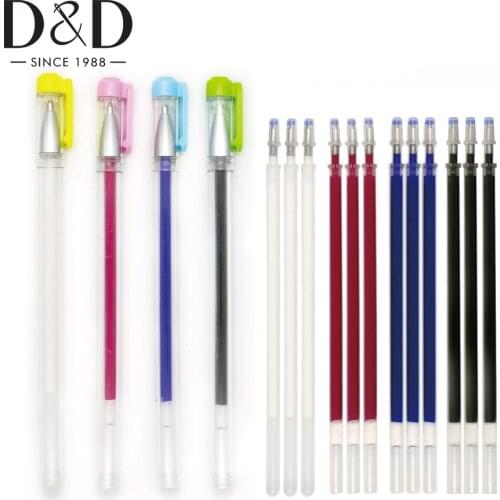 10Pcs ink Disappearing Heat Erasable Marking Refills Pens with 4pcs Fabric Marker Pen Case DIY Patchwork Sewing Accessories