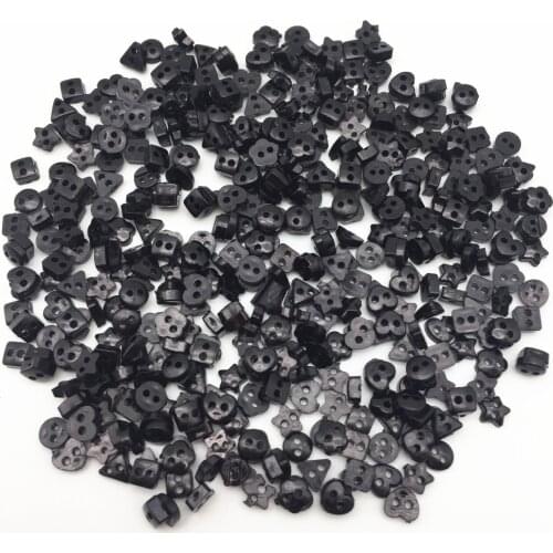 1000pcs Black Mixed Mini Doll Clothing Button 2-Holes Flatback Tiny Buttons DIY Handmade Sewing Scrapbooking Accessories 6mm