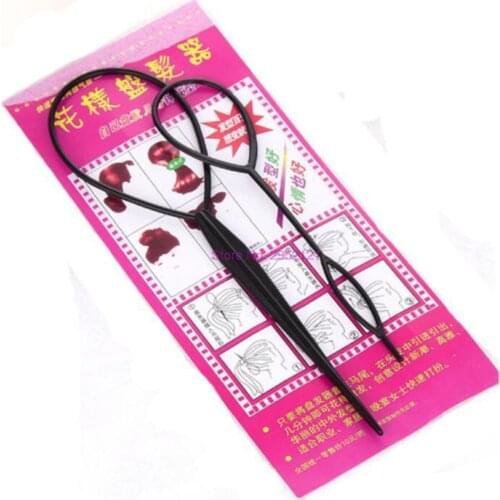 1000packs, Plastic Loop Styling Tools 5 Color Topsy Pony Tail Clip Popular Hair Braid Maker Ponytail Creator Hair Styling Tools