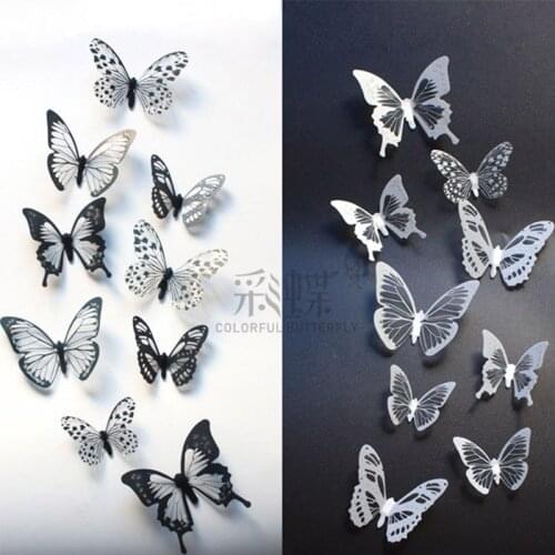 18pcs/lot 3d Crystal Butterfly Wall Sticker Beautiful Butterflies Art Decals Home Decor Stickers Wedding Decoration On The Wall