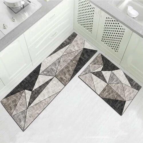 2pcs/set Anti-skip Modern Doormat Dining Room Table Rugs Kitchen Mat Water Bathroom Carpet Set