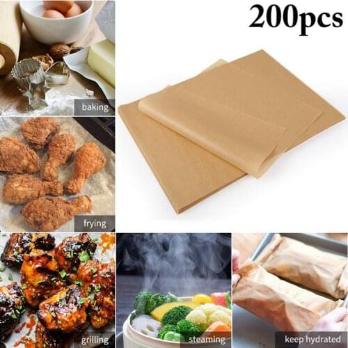 200PCS Parchment Paper Multi-purpose Wax Paper Baking Sheet Paper Barbecue Paper