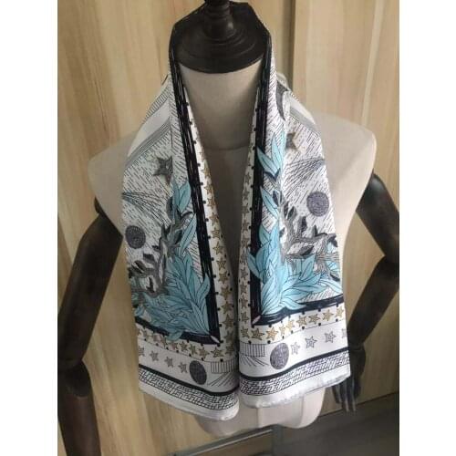 2021 new arrival spring summer tree design 100% pure silk scarf twill hand made roll 90*90 cm shawl wrap for women lady