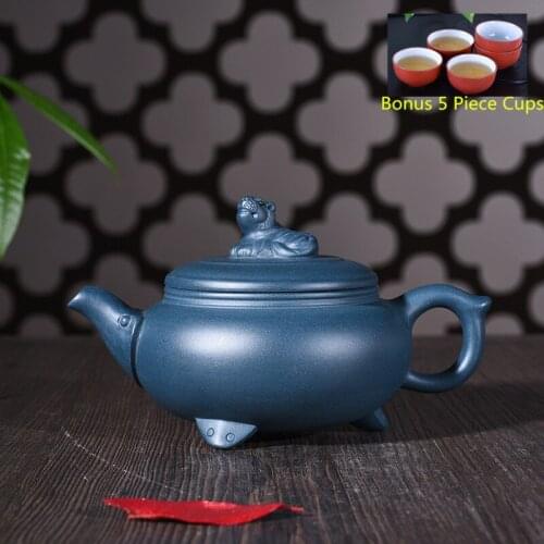 300ml Yixing Purple Clay Tea Pot Genuine Full Manual Ore Green Clay Lying Tiger Teapot Kung Fu Tea Kettle Tea Set Free Shipping