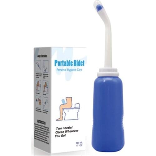 500ML Female Bidet Handheld Pregnant Hygiene Flusher Double Nozzle Baby Ass Spray Bidet Patient Douche Device Personal Cleaner
