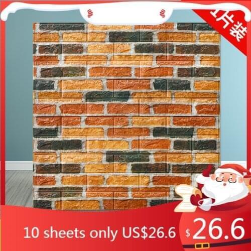 70*77 3D Wall Sticker Self Adhesive Wallpaper DIY Brick Living RoomTV Kids Safty BedroomWarm Home waterproof Decor Wall Stickers