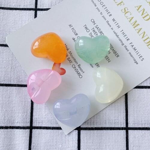 DIY jewelry accessories jelly color heart-shaped loose beads earrings necklace jewelry accessories materials