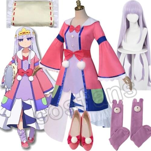 Anime Good Night at Demon Castle Sleepy Princess in the Demon Castle Princess Syalis Dress Sleepwear Pajamas Cosplay Costume Wig