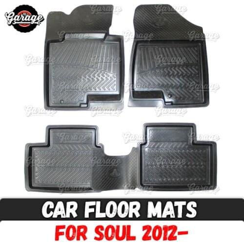 Car floor mats for Kia Soul 2012- rubber 1 set / 4 pcs or 2 pcs accessories protect of carpet decoration car styling tuning