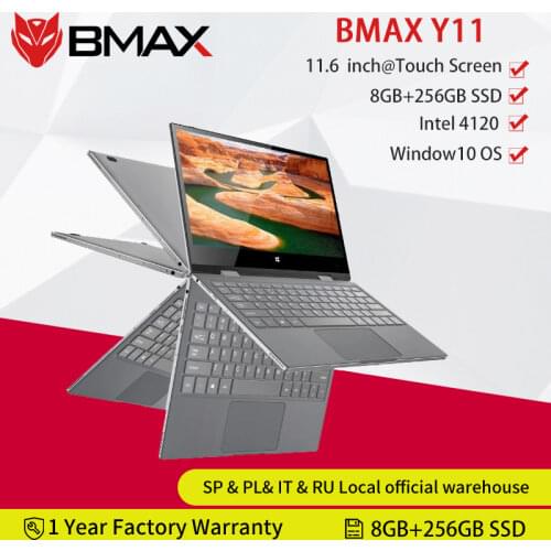 BMAX Y11 Laptop 11.6 Inch Quad Core Intel N4120 1920*1080 IPS Screen 8GB LPDDR4 RAM 256GB SSD ROM Notebook Windows10