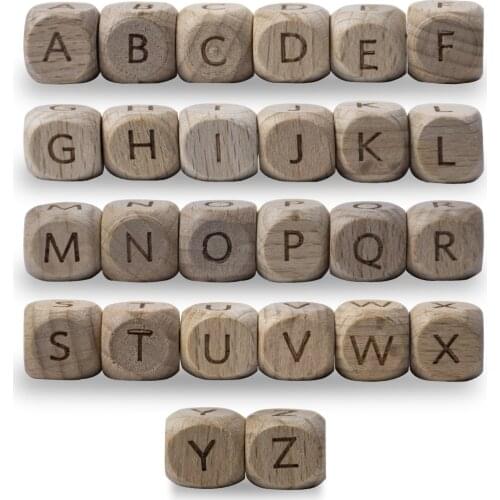 100/200/500 PCS 12 MM Natural Beech Wooden Letter Alphabet Beads Spacer Beads DIY Bracelet Jewelry Making Handmade Accessories