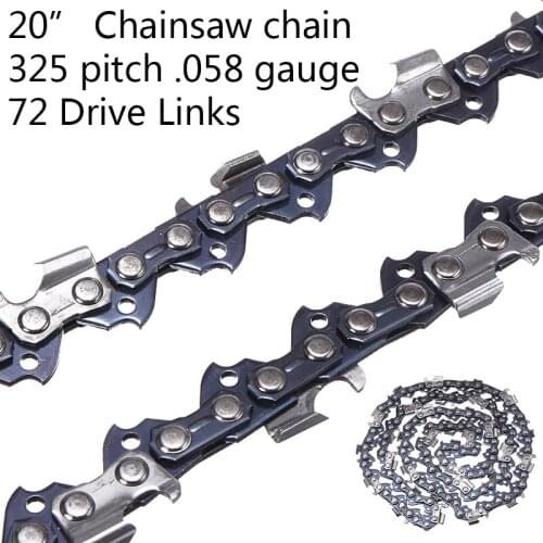 20" .325 Pitch 72DL Chain Saw Chain Blade Wood Cutting Chainsaw Parts Saw Chain Replacement For Garden Power Tools