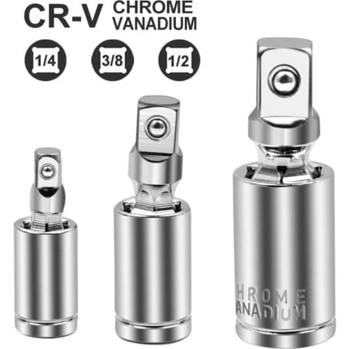 CR-V 360 Degree Rotation 1/4 3/8 1/2 Screwdriver Electric Wrench Hex Handle To Square Head Sleeve Conversion Tool Connecting Rod
