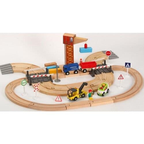 Wooden Train Track Accessories for Remote Control RC Electric Small Train Wooden Railway Road Toys for Kids Gift