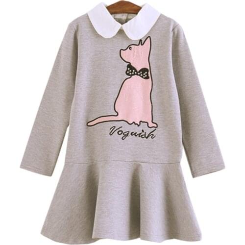 Kids dresses for girls clothes Autumn 2019 children clothes girls dress long-sleeved princess dress teens cute print vestidos