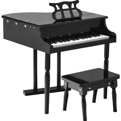 Goplus Kids 30 key Baby Grand Piano Toy Instrument w/ Bench Sheet Music Rack