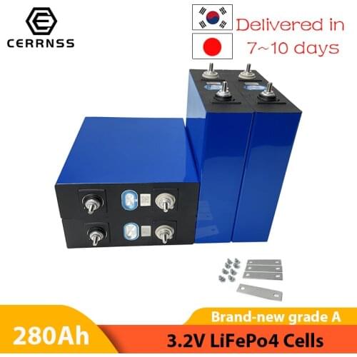 3.2V 280Ah LiFePO4 Battery 12V 24V 36V 48V Rechargeable Battery Lithium Iron Phospha Grand A Cells For Car Boat EU US Tax Free