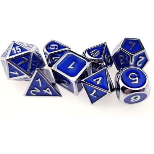 Metal DND Dice Super Heavy Set of 8 D&D Dice for Dungeons and Dragons Games
