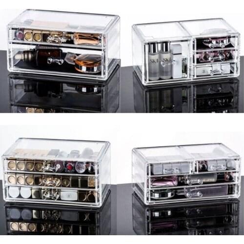 Multiple Styles Drawer Makeup Organizer Cosmetics Storage Box Transparent Plastic Box Lipstick Jewelry Display Stand WF1021
