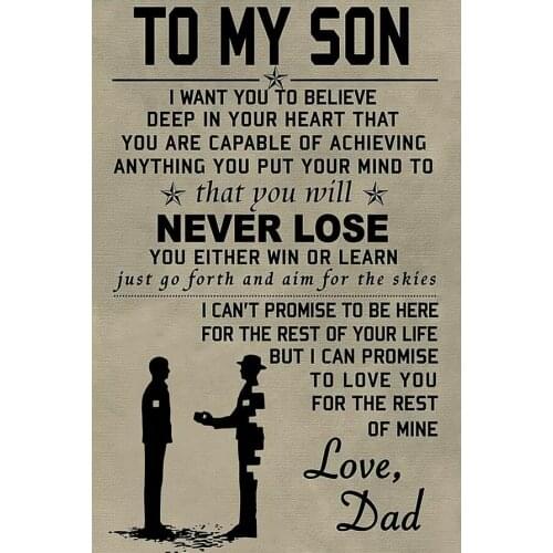 To My Son Love Dad I Want You To Believe Deep In Your Heart Art Film Print Silk Poster for Your Home Wall Decor 24x36inch