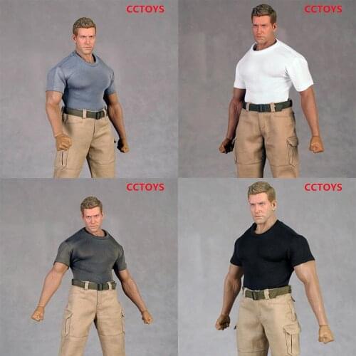 CCTOYS CC021 1/6 Male Tight T-shirt Short Sleeve Top Clothes Model Fit 12 inch Muscle Strong Action Figure Body