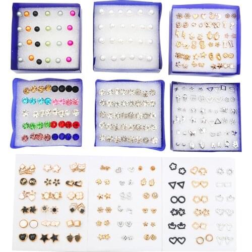 12-20Pairs/Set of AAA Round Six-claw Shiny Wedding Stud Earrings, Womens Mens Crystal Jewelry Earrings Set Stud Jewelry