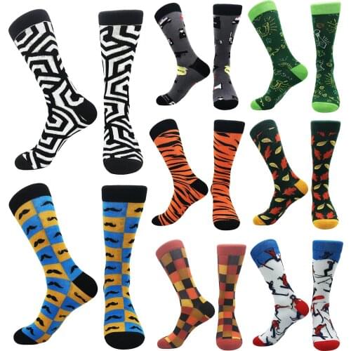 2021 new cotton mens socks creative cool fun party skateboard womens socks personality comfortable breathable student socks