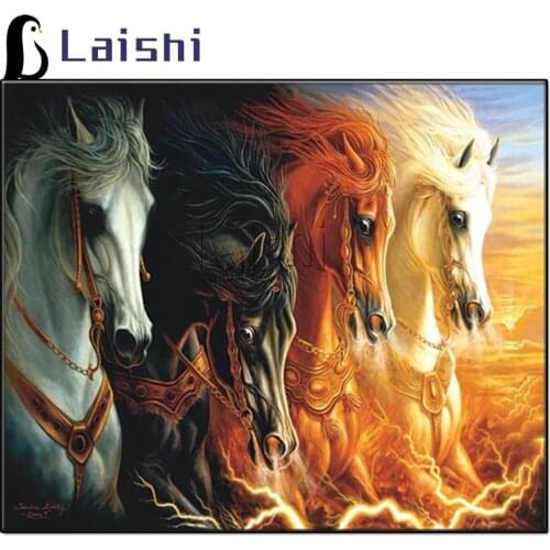 New diamond painting animal diamond embroidery Four Horsemen of the Apocalypse animal diamond mosaic horse home decoration art