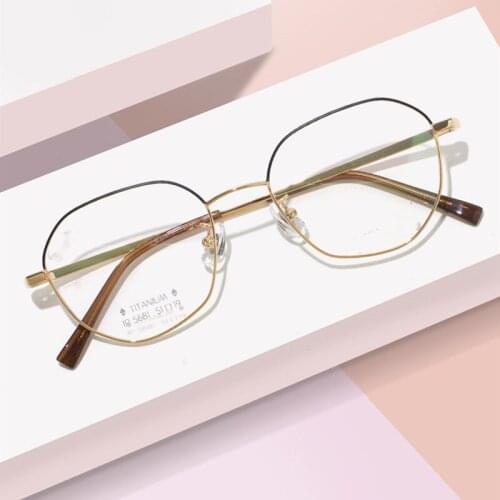 OEYEYEO New Pure Titanium Comfort Irregular Optical Frame Mens Business Casual Eyeglasses Ladies Art All Match Myopia Eyewears