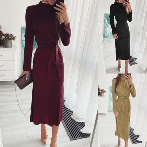 Autumn Dress Womens Clothing 2021 Casual Robe Femme Bandage Pencil Y2K Dresses Long Dress For Woman Spring Vestido De Mujer