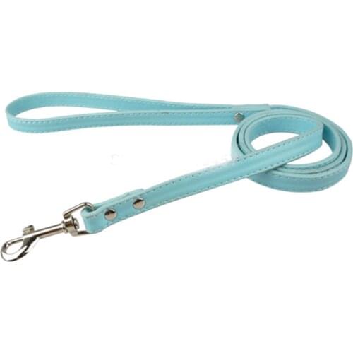 Fashion Pu Leather Dog Leash 120cm Length Leads Pet Supplies Products For Animals White Blue Pink Walking Strap