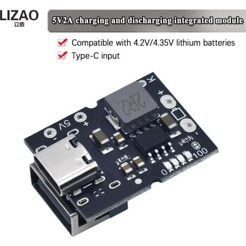 Type-C USB 5V 2A Boost Converter Step-Up Power Module Lithium Battery Charging Protection Board LED Display USB For DIY Charger